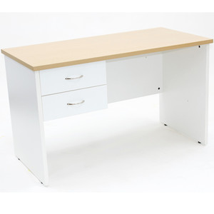 Logan Student Desk With Drawers 1200W x 600D x 730mmH Oak And White