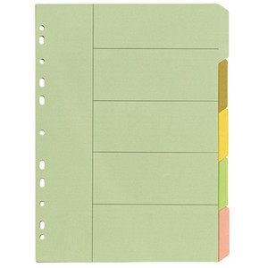 BIBBULMUN MANILLA DIVIDER A4 5 Tab Pastel - Pack of 10 Sets