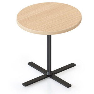 Kolo Side & Coffee Table-500DIAM X 457H 25MM Natural Oak Table Top Black P/C Base