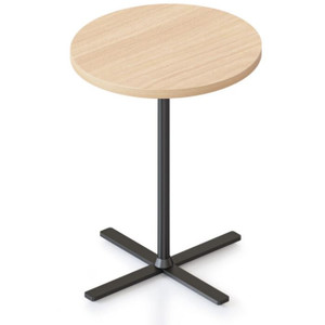 Kolo Side & Coffee Table-500DIAM X 587H 25MM Natural Oak Table Top,Black P/C Base