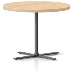 Kolo Side & Coffee Table,600DIAM X 457H 25MM Natural Oak Table Top,Black P/C Base