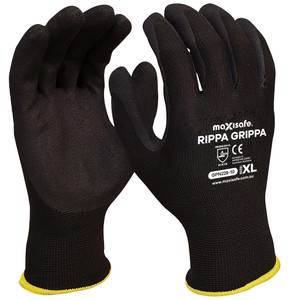 Maxisafe 'Rippa Grippa' Black Nitrile Coated Synthetic Glove, XL Pair
