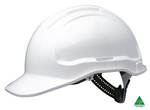 Tuffgard White Non-Vented Hard Hat - Polycradle Sliplock Harness