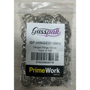 Gusspak Hinged Rings 19mm (Outer Diameter) 16mm (Inner Diameter) Pack Of 100