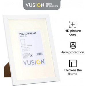VuSign Certificate & Photo Frame Wall Mountable White Fits A4 Size Certificates and 6" x 8" / 5" x 7" Photos