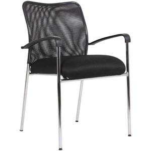 Orlando Visitor Chair Mesh Back, Fabric Seat  Black- Assembled