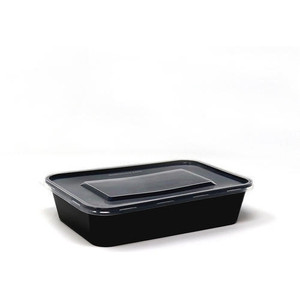 Disposable Rectangle Container 500ml Black Sleeve of 50 (Lids Sold Separately)