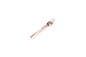 Stainless Steel Replica Heavy Duty Plastic Fork Rose Gold, Pack of 12