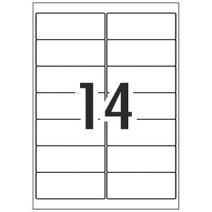 Rediform LA4/14L HR PolyLaser Matt White Waterproof Labels, 99 x 38.1 mm, 14 Up, Pack of 100 Sheets (1400 Labels)
