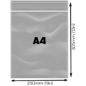 Gusspak Poly Magic Seal Resealable Bags (9" x 12") 230mm x 305mm Box Of 1000