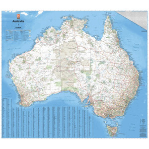 HEMA MAP AUSTRALIA WALL LAMINATED 1000 x 875