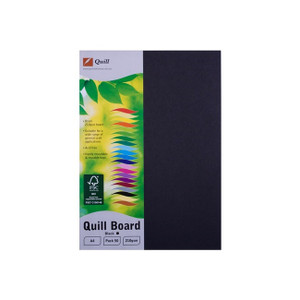 Quill Surface Board 210gsm A4 - Black, Pack of 50 (90345)
