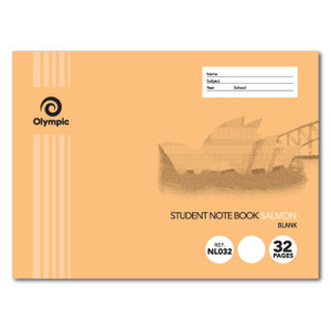 Olympic NSW Student Book Blank NL032 175 x 240mm 32 Page Salmon (197738)