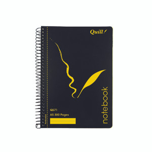Quill Q Series Notebook 70gsm PP A5 300 Pages - Black