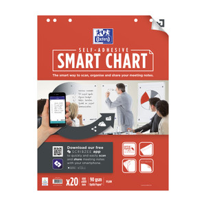 Oxford Scribzee Compatible Self Adhesive Smart Chart Flipchart 20 Sheets 600 x 800