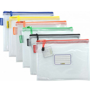 Clear Mesh Pencil Case - A5 - 26 X 20cm - Assorted Colours Zip