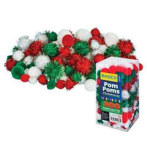 Pom Poms Christmas Colours Pack of 300