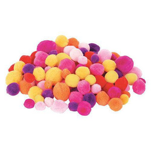 Pom Poms Assorted Warm Colours Pack of 300