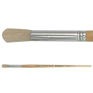 Hog Hair Round Bristle Brushes Pack of 12 - #8