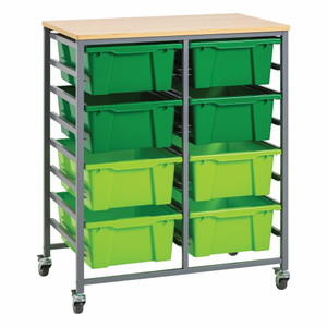 Double Tote Tray Trolley Kits - Double Kit - Green