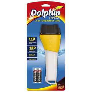 EVL Dolphin 2 in 1 Waterproof Torch with Red Light, Each