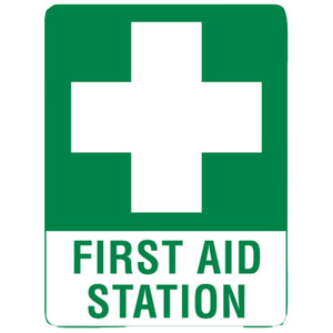 Large Poly First Aid Station Sign 60 x 45cm
