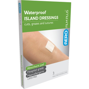 AEROFILM PLUS Waterproof Island Dressing 9 x 10cm, Box of 3