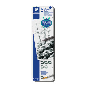 Staedtler 100 Mars Lumograph Pure Graphite Pencils, Tin of 6 Degrees