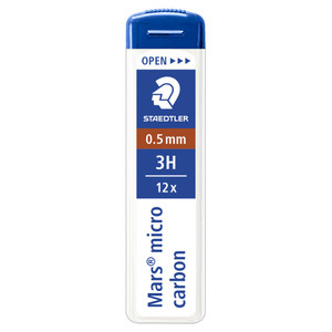 Staedtler 250 Mars Micro Carbon Leads 0.5mm - 3H, Tube of 12