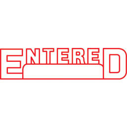Shiny Pre-Inked Stamp - "ENTERED" + Date Space - Red