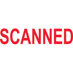 Shiny Pre-Inked Stamp - "SCANNED" Solid Text - Red