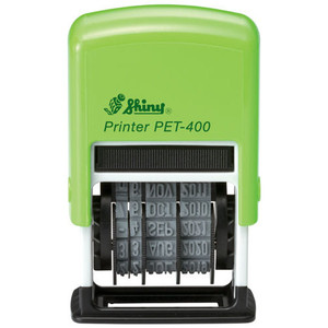 Shiny Self-Inking Recycled PET Date Stamp - Black
