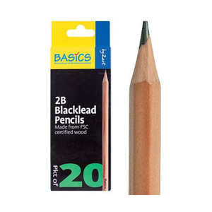 Basics Blacklead Pencils 2B Box of 20