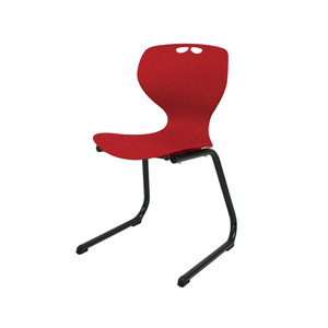 Roswell Chair 350H Plastic Red & Steel Reverse Cantilever Frame Black