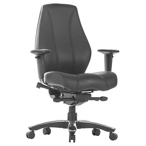 Raptor Heavy Duty Multi Shift Chair in Black Leather