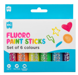 Eductaional Colours Paint Sticks Fluoro Set of 6