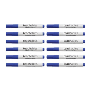 Teachables Whiteboard Marker Bullet - Blue, Each