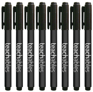 Teachables Thinline Permanent Markers Black, Each