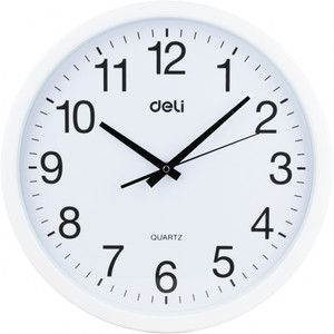Deli 37cm White Round Wall Clock