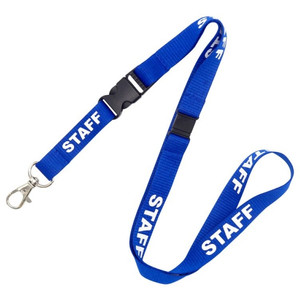 Pack of 50 Lanyards with Trigger Hook, Breakaway, 16mm, Staff Blue
