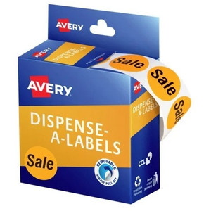 Avery Sale Dispenser Labels 24 mm, Round, Removable (Roll of 500) *** While Stock Lasts ***