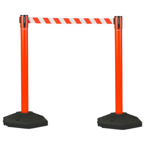 Retractable Belt Barrier Red Post - Red/White