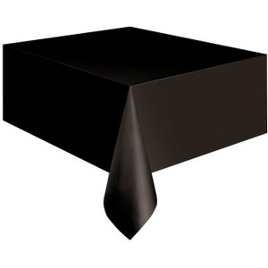 Midnight Black Unique Plastic Tablecover Rectangle 137cm x 274cm (54" x 108") Pack of 12