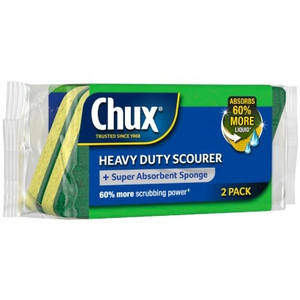 Chux Heavy Duty Scourer + Super Absorbent Sponge Pack of 2