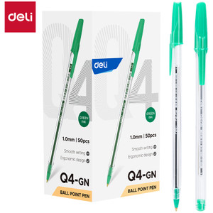 Deli Ballpoint Pen Medium 1.0mm Green (Each)
