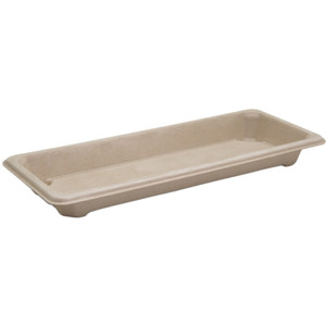 Sugarcane/ Bagasse Sushi Trays Natural Long 221 x 92 x 22mm, Carton of 500
