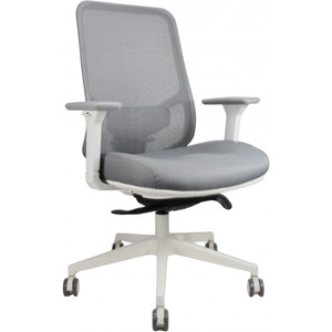 Parker Mesh Task Chair with Arms Rated Up to 135 Kg - Grey with White Frame, Each