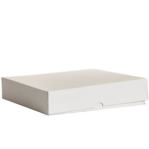 Easy Fold Corrugated Cake Box 12" x 12" x 2.5" White, Carton of 50