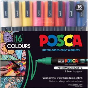 POSCA PC-5M Paint Markers Assorted 16 Pack
