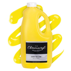 Chromacryl Acrylic Paint 2L Bottles - Cool Yellow, Each